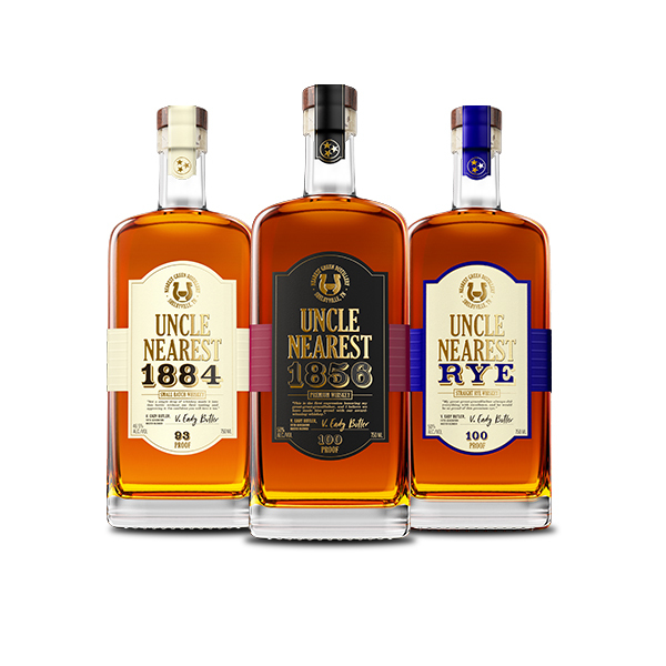 three bottles of uncle nearest whiskey